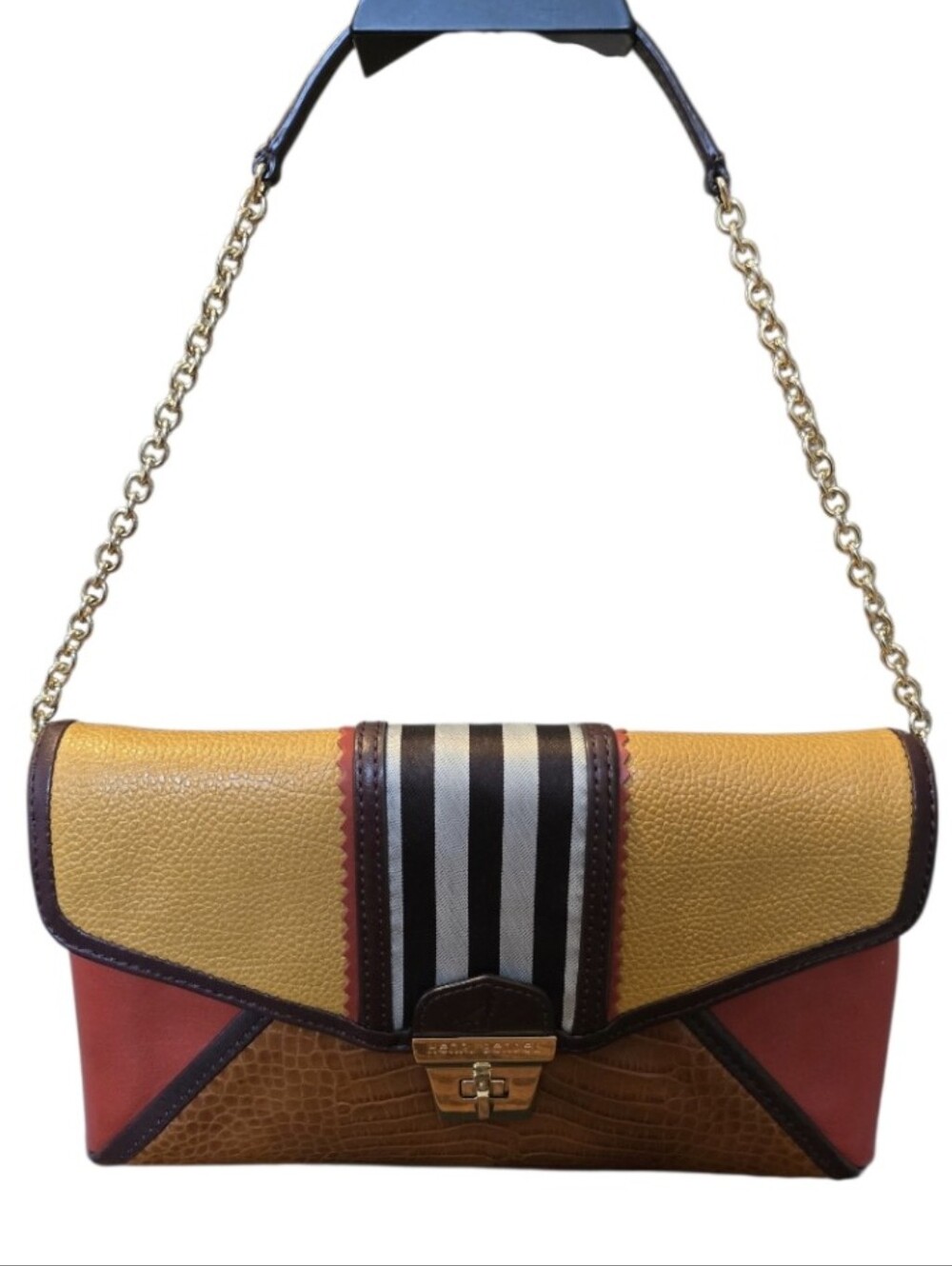 Henri Bendel Vintage Mixed Media Envelope Shoulder/Clutch Bag In EUC